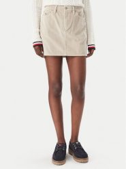Tommy Jeans Spódnica mini DW0DW23388 Beżowy Regular Fit. Brązowe spódnice damskie Tommy Jeans, xs, bez wzorów, z bawełny, mini. Za 409.99 zł.