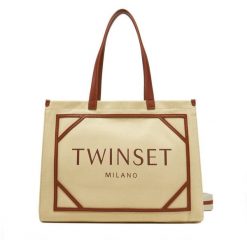 Torebka TWINSET. Brązowe torebki do ręki damskie Twinset, bez wzorów, klasyczne, bez dodatków. Za 399.99 zł.