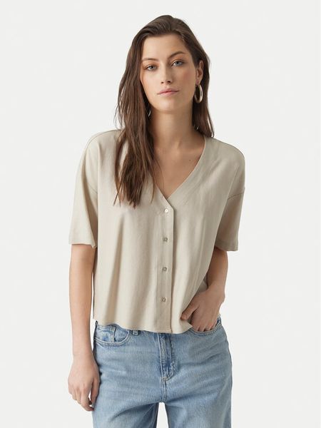 Vero Moda Bluzka Jesmilo 10279696 Beżowy jasny Regular Fit. Brązowe bluzki damskie Vero Moda, m, bez wzorów, z wiskozy, bez kołnierzyka, bez ramiączek. Za 125.99 zł.