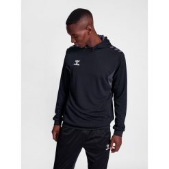 Poliestrowa bluza z kapturem Hummel Authentic. Czarne bluzy męskie Hummel, bez wzorów, z kapturem, na fitness i siłownię. Za 217.50 zł.