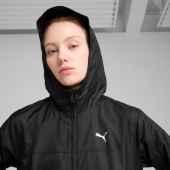 Puma moteriška treniruočių striukė ESS, juoda. Kurtki damskie Nike, bez wzorów, bez kaptura. Za 177.39 zł.