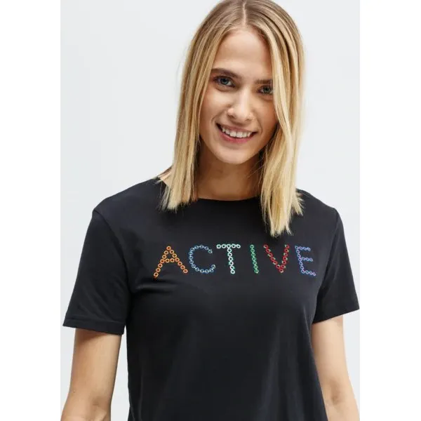 Lotto Koszulka Panata , czarny, rozmiar L. Czarne t-shirty damskie Lotto, l, z aplikacjami, z bawełny, wizytowe, bez kołnierzyka. Za 39.99 zł.