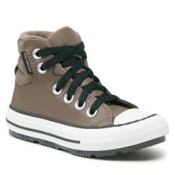 Trampki Converse. Brązowe półbuty dziewczęce Converse, bez wzorów, retro, bez zapięcia. Za 199.99 zł.