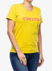 Koszulka bawełniana damska Edelrid Corporate T-Shirt II. Żółte t-shirty damskie EDELRID, m, bez wzorów, z bawełny, bez kołnierzyka. Za 130.30 zł.