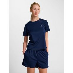 Damski jersey Hummel Pulse. Niebieskie koszulki sportowe damskie Hummel, bez wzorów, z jersey, eleganckie, bez kołnierzyka. Za 132.00 zł.