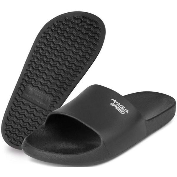 Klapki basenowe Aqua Speed Ohio. Czarne klapki damskie Aqua-Speed, bez wzorów, sportowe, bez obcasa. Za 59.99 zł.
