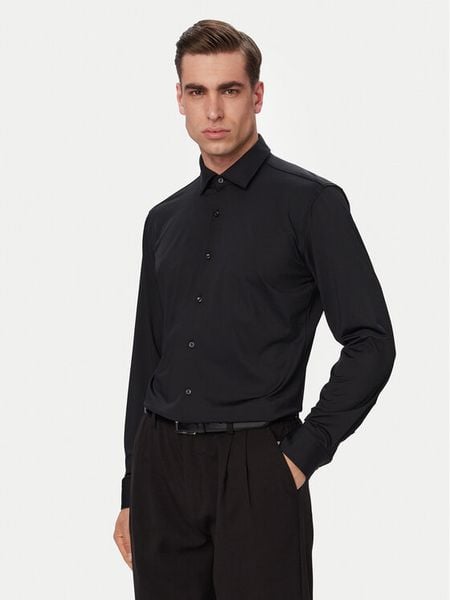HUGO Koszula Kenno 50481195 Czarny Slim Fit. Czarne koszule męskie Hugo, m, bez wzorów, z syntetyku, biznesowe, bez kołnierzyka, bez ramiączek. Za 245.99 zł.