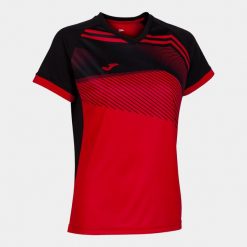 Koszulka do piłki nożnej damska Supernova II. Czarne t-shirty damskie Joma, l, bez wzorów, z poliesteru, bez kołnierzyka. Za 153.65 zł.