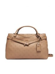 Guess Torebka Ella Logo HWPD97 46060 Beżowy ciemny. Brązowe torebki do ręki damskie Guess, z aplikacjami, ze skóry, bez dodatków. Za 634.99 zł.