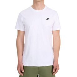 Koszulka męska 4F - bawełniany T-shirt, regular fit. Białe t-shirty męskie 4f, m, bez wzorów, z bawełny, klasyczne, bez kołnierzyka. Za 45.99 zł.