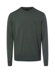 BOSS Orange sweter z dzianiny z zawartością kaszmiru - Kanovano Mężczyźni Bawełna zielony, S. Pomarańczowe swetry przez głowę męskie Boss Orange, m, bez wzorów, z bawełny, bez kołnierzyka. Za 549.95 zł.