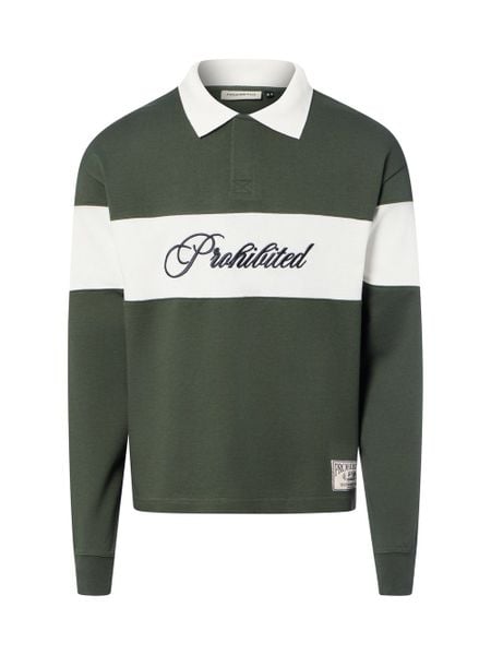 Prohibited bluza polo Mężczyźni Materiał dresowy zielony, XL. Zielone bluzy męskie Prohibited, l, bez wzorów, z dresówki, bez kaptura. Za 399.95 zł.