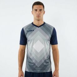 Koszulka do padla NORIMBERGA szara. Niebieskie koszulki sportowe męskie Legea, s, bez wzorów, z materiału, bez kołnierzyka, bez ramiączek. Za 100.00 zł.
