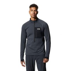 Kurtka turystyczna z zamkiem błyskawicznym Mountain Hardwear Polartec® Power Gri. Fioletowe kurtki męskie Mountain Hardwear, bez wzorów, trekkingowe. Za 628.35 zł.