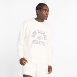 Bluza męska New Balance MT43507SST – beżowa. Brązowe bluzy męskie New Balance, m, bez wzorów, z bawełny, bez kaptura. Za 149.99 zł.