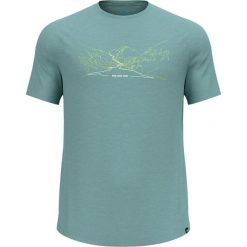 Koszulka z krótkim rękawem męska ODLO Ascent PW 130 Run. Bike. Hike. Niebieskie koszulki sportowe męskie Odlo, m, bez wzorów, bez kołnierzyka, bez ramiączek, trekkingowe. Za 379.99 zł.