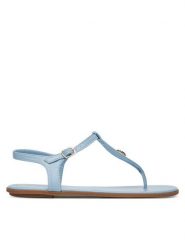 DeeZee Sandały E9088-1 Niebieski. Niebieskie sandały damskie DeeZee, bez wzorów, z materiału, bez obcasa, na płaskiej podeszwie, bez zapięcia. Za 119.99 zł.