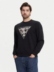 Guess Bluza M5YQ05 K68I4 Czarny Regular Fit. Czarne bluzy męskie Guess, m, z aplikacjami, z bawełny, bez kaptura. Za 359.99 zł.