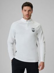 4F Bluza piłkarska regular szybkoschnąca męska - biała XL. Białe bluzy męskie 4f, m, bez wzorów, bez kaptura, na fitness i siłownię. Za 179.99 zł.