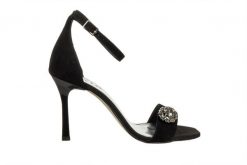Sandały Bayla-159 5040 003-P Czarny Welur 159197, Skóra naturalna - 37. Czarne sandały damskie Bayla, z aplikacjami, z materiału, bez obcasa, na szpilce, bez zapięcia. W wyprzedaży za 269.10 zł.