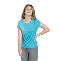 Koszulka damska Izas Creus. Niebieskie koszulki sportowe damskie IZAS, xs, bez wzorów, sportowe, bez kołnierzyka. W wyprzedaży za 113.00 zł.
