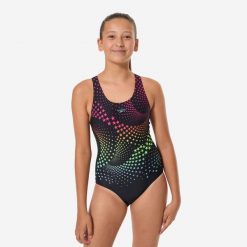 Strój jednoczęściowy pływacki dla dzieci Speedo Splashback. Stroje kąpielowe dla dziewczynek Speedo, bez wzorów. Za 129.99 zł.