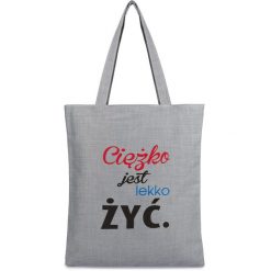 Szara Torba Damska Na Zakupy Wielorazowa Duża Torba Shopper Z Nadrukiem Ta-40Grey : Kolory - Szary, Srebrny. Szare torebki shopper damskie bez wzorów, z poliesteru, biznesowe, na ramię, duże, z nadrukiem, bez dodatków. Za 59.99 zł.
