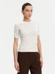 Guess Sweter W5GR20 Z3D60 Écru Regular Fit. Swetry damskie Guess, xs, z aplikacjami, z wiskozy, bez kołnierzyka, bez ramiączek, bez kaptura. Za 239.99 zł.