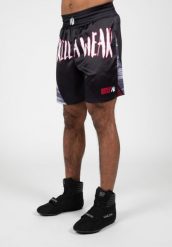 Clayton Boxing Szorty - Czarny/Czerwony. Czerwone krótkie spodenki sportowe męskie GORILLA WEAR, l, bez wzorów, z poliesteru, na fitness i siłownię. Za 206.00 zł.
