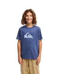 Koszulka z krótkim rękawem dla Chłopcy EV COMP LOGO Niebieski. Niebieskie t-shirty dla chłopców Quiksilver, bez wzorów, z bawełny, bez ramiączek. Za 74.99 zł.