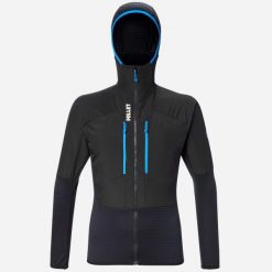 Kurtka trekkingowa męska MILLET Parmelan Hybrid Hoodie M hybrydowa. Czarne kurtki męskie Millet, m, z aplikacjami, z dzianiny, z kapturem. Za 489.00 zł.