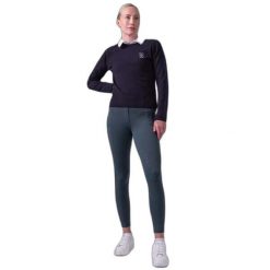 Sweter z dzianiny z logo dla kobiet PS of Sweden. Niebieskie swetry damskie PS OF SWEDEN, na zimę, bez wzorów, z dzianiny, bez kołnierzyka, bez ramiączek, bez kaptura. Za 570.50 zł.