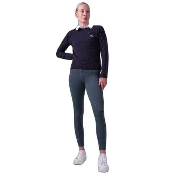 Sweter z dzianiny z logo dla kobiet PS of Sweden. Niebieskie swetry damskie PS OF SWEDEN, na zimę, bez wzorów, z dzianiny, bez kołnierzyka, bez ramiączek, bez kaptura. Za 570.50 zł.