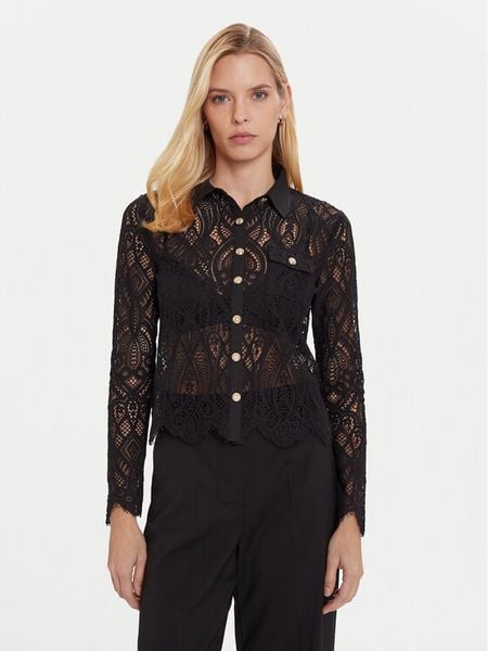 Morgan Bluzka 252-TLILA Czarny Slim Fit. Czarne bluzki damskie Morgan, s, bez wzorów, z bawełny, bez kołnierzyka, bez ramiączek. Za 189.99 zł.