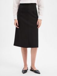 HUGO Spódnica midi Kobiety Sztuczne włókno czarny, 36. Czarne spódnice damskie Hugo, bez wzorów, z włókna, biznesowe, midi. Za 799.95 zł.