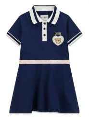 Guess Sukienka codzienna K6RK14 K7064 Granatowy Regular Fit. Niebieskie sukienki dla dziewczynek Guess, z aplikacjami, z bawełny, bez ramiączek. Za 174.99 zł.