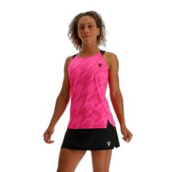 Damski tank top Macron padel printed. Brązowe koszulki sportowe damskie Macron, bez wzorów, sportowe, bez kołnierzyka. Za 241.00 zł.