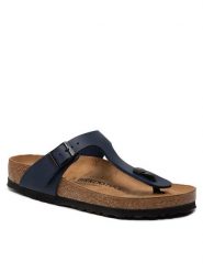 Birkenstock Japonki Gizeh 0143621 Granatowy. Niebieskie klapki damskie Birkenstock, bez wzorów, ze skóry, bez obcasa. Za 399.99 zł.