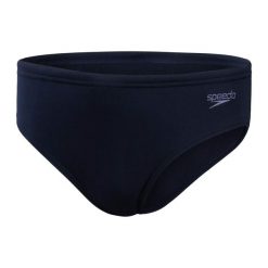 Slipy kąpielówki dla dzieci Speedo Eco End. Czarne kąpielówki dla chłopców Speedo, bez wzorów, z materiału. Za 94.99 zł.