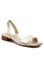 Aldo Sandały Dorenna 13578727 Złoty. Żółte klapki damskie Aldo, bez wzorów, ze skóry, bez obcasa, na płaskiej podeszwie, bez zapięcia. Za 249.99 zł.