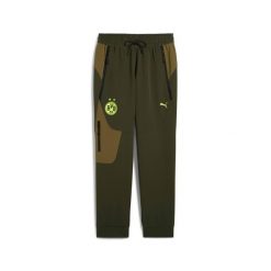 Spodnie dresowe Borussia Dortmund Tech Woven. Zielone eleganckie spodnie męskie Puma, s, bez wzorów, z dresówki, na fitness i siłownię. Za 324.60 zł.