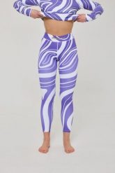 Legginsy termoaktywne – fioletowy wir, damskie. Fioletowe legginsy damskie OOSC, l, bez wzorów, z materiału. Za 269.99 zł.