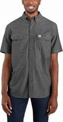 Carhartt Koszula Carhartt Midweight Chambray Black. Czarne koszule męskie Carhartt, m, bez wzorów, bez kołnierzyka, bez ramiączek. Za 151.77 zł.