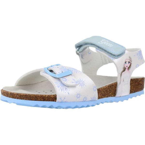 Sandały GEOX J ADRIEL GIRL Niebieski. Niebieskie sandały damskie Geox, bez wzorów, z syntetyku, bez obcasa, bez zapięcia. Za 141.99 zł.