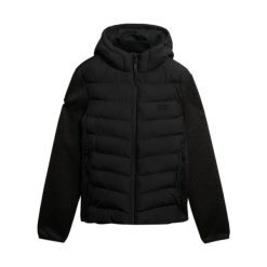 Kurtka z kapturem Superdry Storm Knit. Czarne kurtki męskie Superdry., s, z aplikacjami, z dżerseju, z kapturem. Za 514.30 zł.