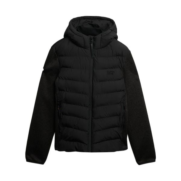 Kurtka z kapturem Superdry Storm Knit. Czarne kurtki męskie Superdry., s, z aplikacjami, z dżerseju, z kapturem. Za 473.65 zł.