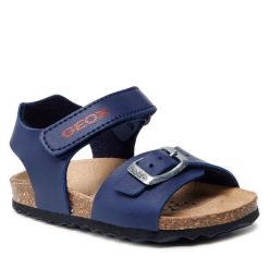 Sandały Geox. Niebieskie sandały chłopięce Geox, bez zapięcia. Za 109.99 zł.