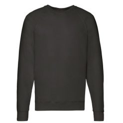 Lekka Raglanowa Bluza Unisex Dla Dorosłych. Czarne bluzy męskie Fruit of the Loom, m, bez wzorów, bez kaptura. Za 71.99 zł.