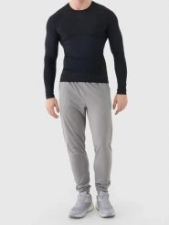 Spodnie treningowe z jednostronnie drapanej dzianiny męskie szare 4F Szary L. Szare spodnie sportowe męskie 4f, l, bez wzorów, z dzianiny. Za 179.99 zł.
