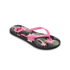 Sandały dla Kobiety BY THE SEA Czarny. Czarne klapki damskie Roxy, bez wzorów, z gumy. Za 74.99 zł.